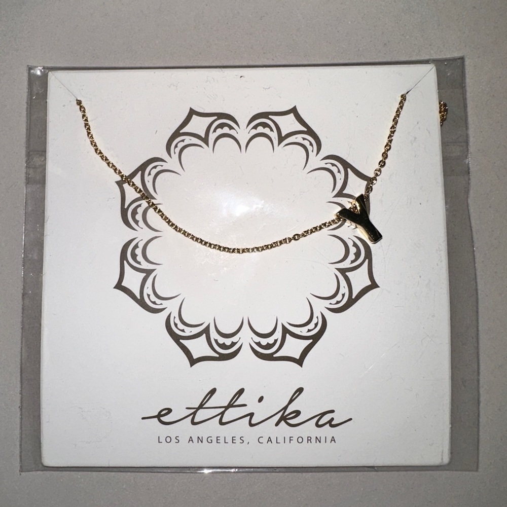 Ettika gold plated initial necklace